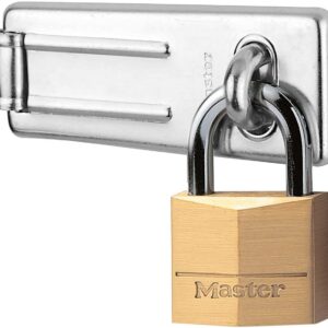 Master Lock 140703EURD Pack Including Door Hasp and Keyed Padlock
